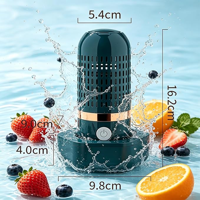 Produce Cleaner – Portable OH-ion Fruit & Vegetable Washer, Deep Cleans Produce, Meat & Seafood in 10 Minutes, No Scrubbing, IPX7 Waterproof, for Home, Travel & Outdoor