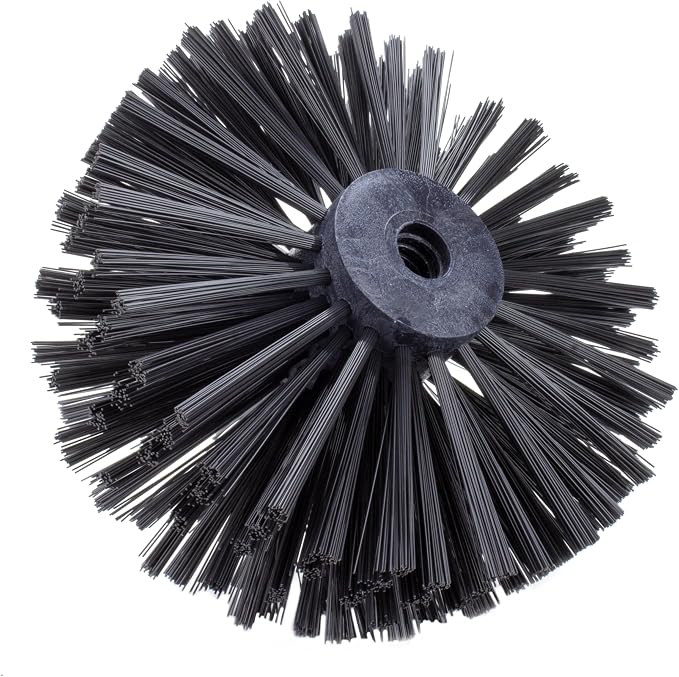 SPARTA Industrial Tank Brush Head Pipe Brush Head, Drain Brush with 3/4" Thread Hole (Handle Not Included) for Commercial Use, Plastic, 8 x 5.9 Inches, Black, (Pack of 2)