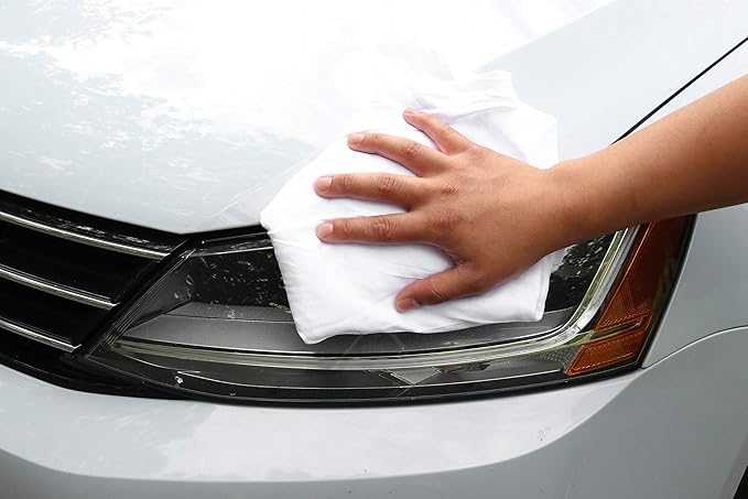 Arkwright W43 Cotton Tshirt Rags - 10 lb Bag - (Case of 4) Soft Lint Free Cloths for Cleaning, Streak & Scratch-Free, Professional Grade Bulk Wiping Towels for Polishing, Painting, and Staining, White