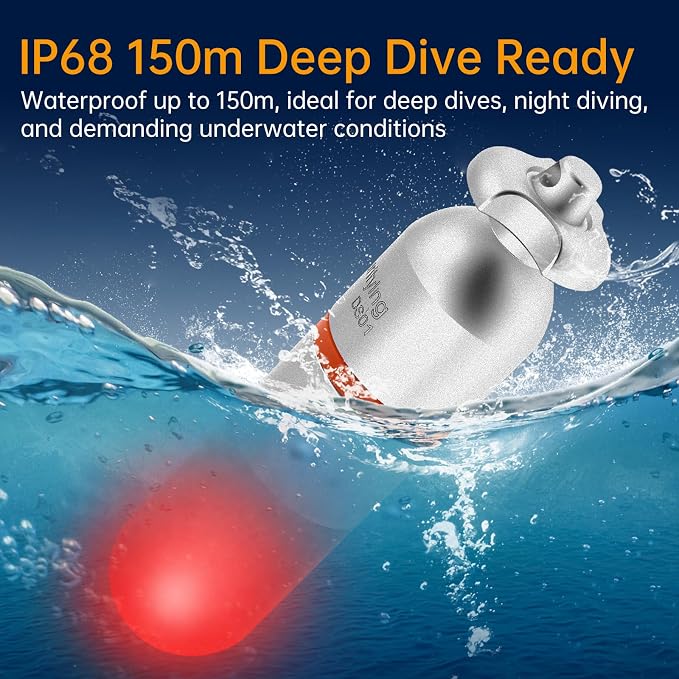 SecurityIng 4-Pack Dive Marker Light, 150m Waterproof Mini Scuba Tank Light, Steady & Flash Modes,AAA Battery Included, LED Diving Signal Light for Night Diving Camping Cave Adventure (Red)