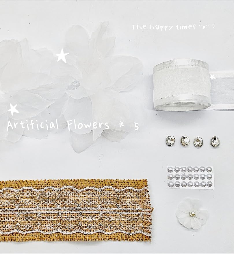 Wedding Broom for Jumping Ceremony, African American Decorative Broomstick DIY with White Floral Pearl Dimond