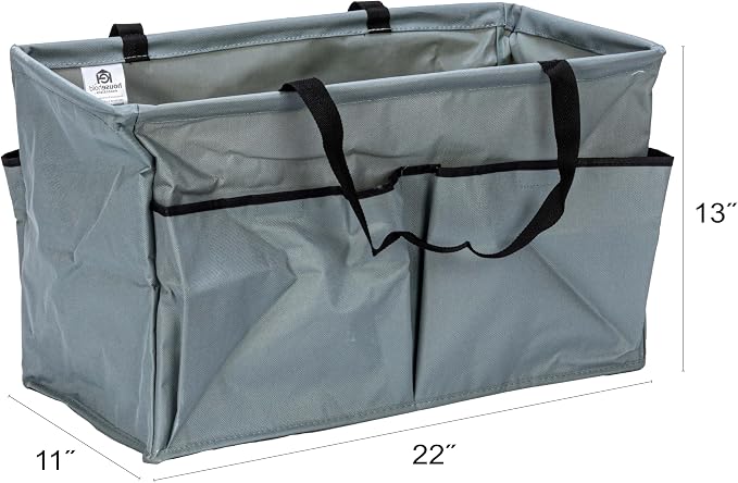 Household Essentials Krush Container All‑Purpose Utility Tote with Exterior Pockets, Gray