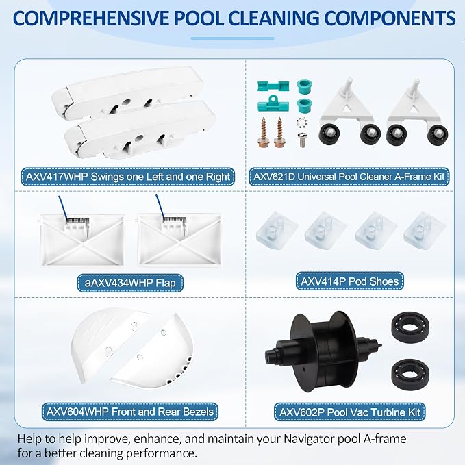 ChangTa AXV417WHP Pool Cleaner Pod Kit & AXV621DAT Pool Cleaner Parts Compatible with Hayward Navigator Arneson Pool Vac Plus Ultra Pools Cleaner, A-Frame and Pod Combo Tune-Up Kit Turbine Bearing