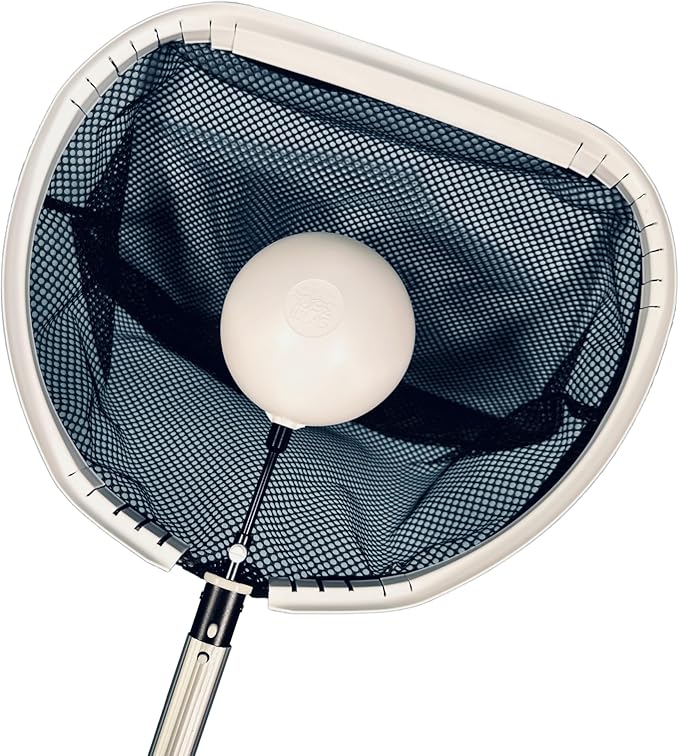 16" Pool Skimmer with Float - 360° Rotating Pool Skimmer Net for Daily Cleaning - Zero Pole Weight, Effortless Debris Removal (18" Rake Leaf Net/Polyester)