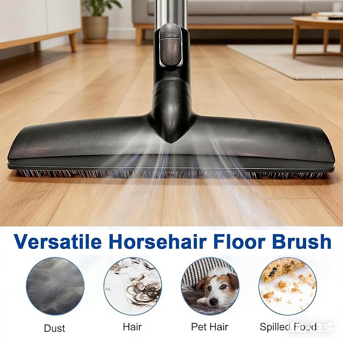 Alrens 9PCS Vacuum Cleaner Attachments for Miele Vacuums, Horsehair Floor Brush Kit for Household & Car Detailing, Compatible with Miele C1 C2 C3, S2 S4 S5 S6 S8 Series