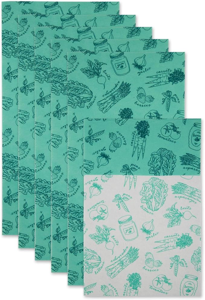 DII Fridge Liner Collection Non-Adhesive, Cut to Fit, Aqua Market, 12x24, 6 Piece