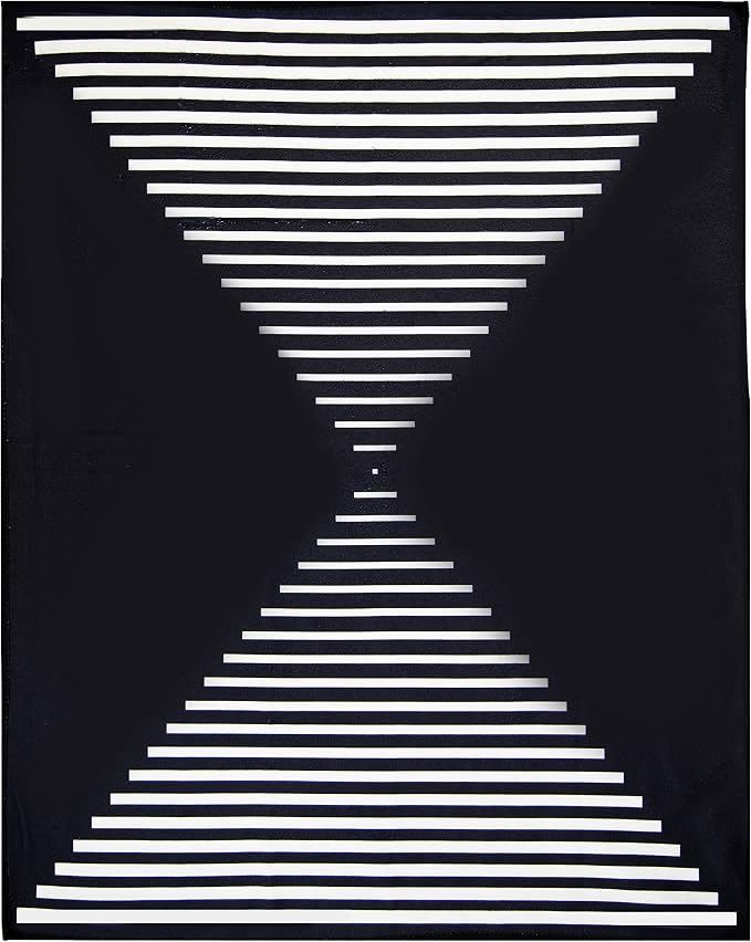 Skoy Kitchen Towel (Pack of 1) for Everyday Use, 100% Recycled Polyester Towel with Reversible Design, 18" X 24", Black and White