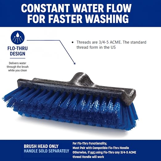 SPARTA Flo-Pac Deck Brush Floor Scrubber, Grout Brush with Dual Surface for Bathroom, Patio, Kitchen, Wall and Deck Cleaning, 10 Inches, Blue