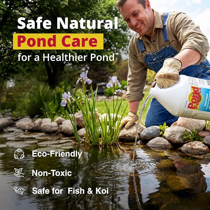 PondPerfect Pond Bacteria - Natural Treatment for Ponds – Liquid Formula for Pond Maintenance – Pond Cleaner for Outdoor Ponds - Safe for Fish & Koi – Easy Dosing – 1 Gallon for up to 100000 gal