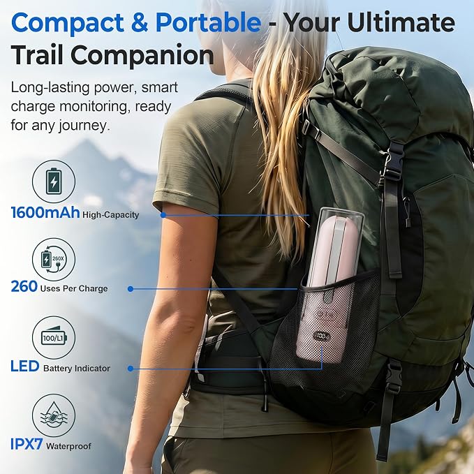 Portable Bidet for Travel | Bathroom - Rechargeable Electric Bidet Sprayer with 3 Pressure | Waterproof for Ultimate Personal Hygiene Cleaning at Home Office and Camping