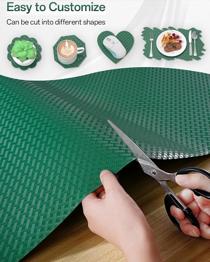 Shelf and Drawer Liner for Kitchen Cabinet, Non-Adhesive 24in x 360in Waterproof Contact Paper Refrigerator Liners Thickened Durable EVA Material Non Slip Mat for Dresser Cupboard Pantry Protector