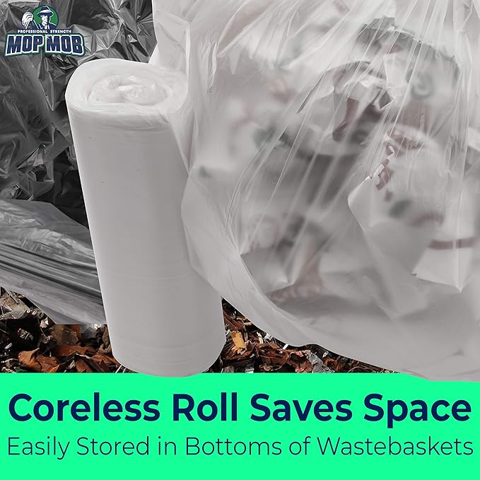 Space-Saving Trash Can and 4 Gal. Leak-Proof Liners Combo 2Pk. Small Black Plastic Wastebasket and Clear Bags Great for Bathroom, Kitchen or Office. Garbage Bin Fits Under Most Desks and Cabinets