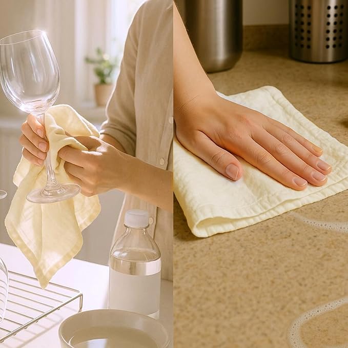Flour Sack Towels | Tea Towel for Crafts| Kitchen Dish Cotton Blank Towel for Embroidery| Baking Bread Proofing Linen Cover| Super Absorbent Quick Dry| 12 Pack 28"x28" Natural
