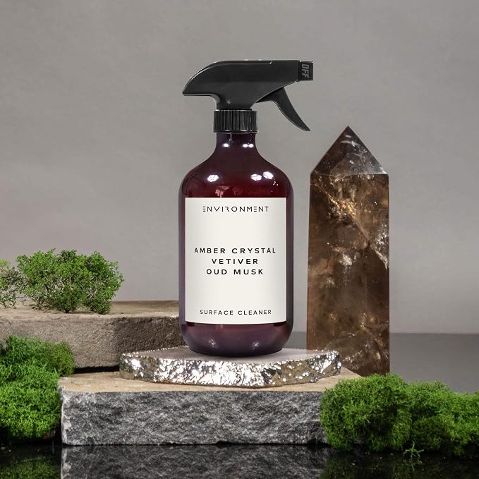 ENVIRONMENT Inspired by Designer Perfume BR540 Surface Cleaner, 16oz Luxury Surface Cleaner (Amber Crystal | Vetiver | Oud Musk) Home Essentials, Scented Cleaning Products, Vegan & Cruelty-Free