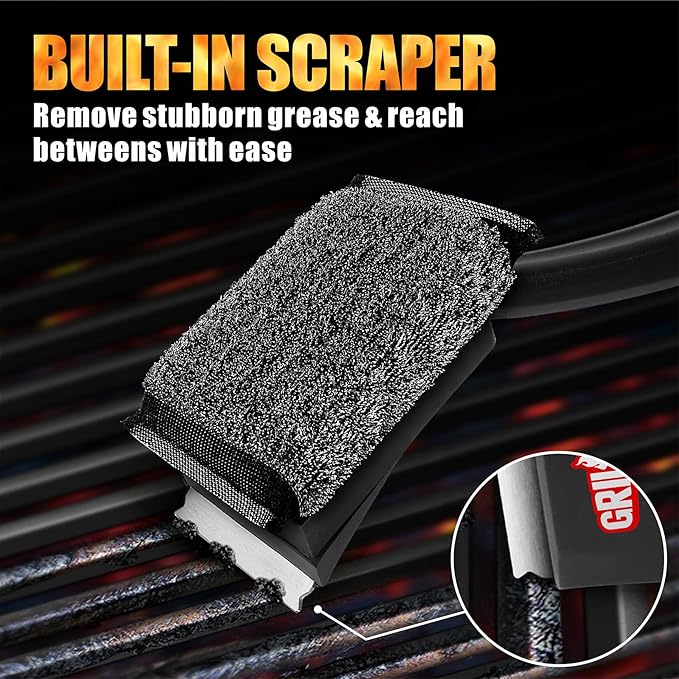 GRILLART Grill Brush Bristle Free and Scouring Pads 4 PCS