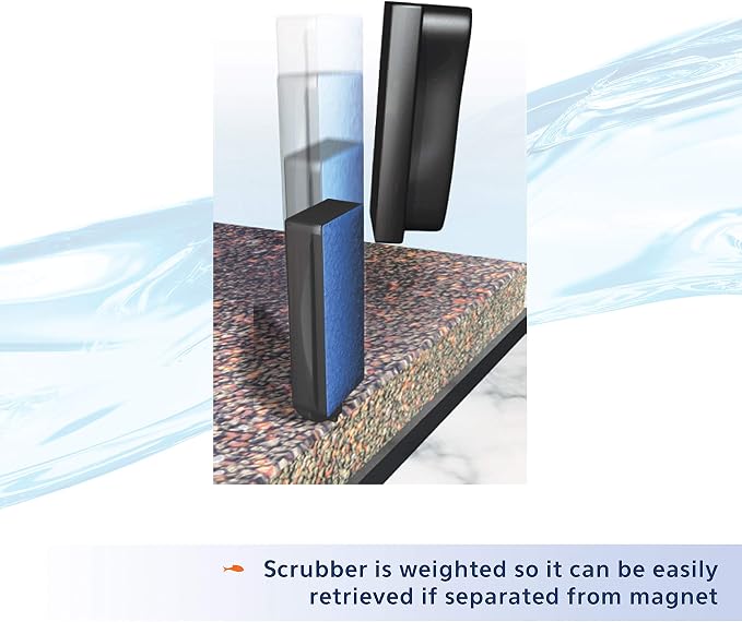 Aqueon Aquarium Algae Scraper, Fish Tank Magnetic Glass Cleaner for Glass/Acrylic, Large