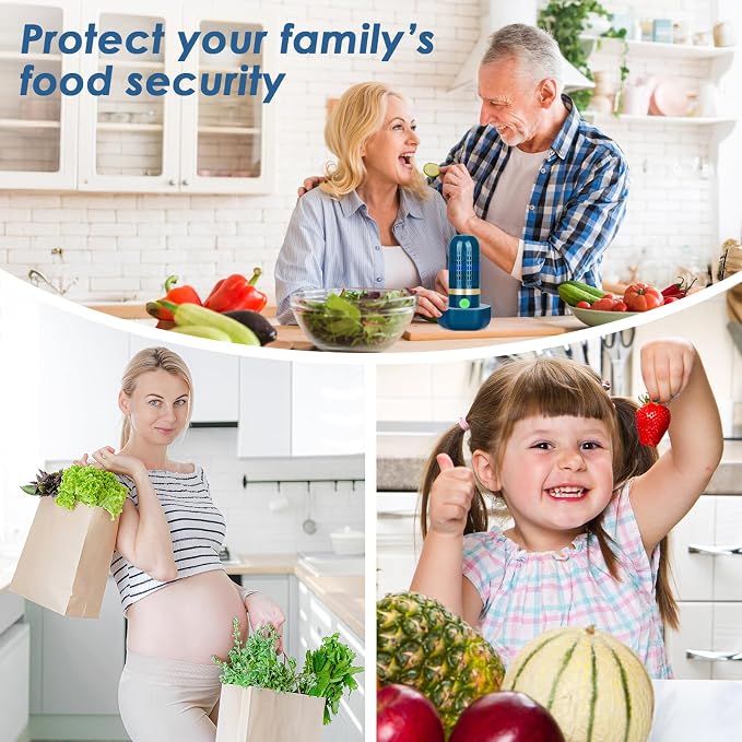 Cudinham Fruit and Vegetable Purifier Cleaner Washing Machine Upgraded Capsule Shape Disinfection OH-ion Purification Technology for Cleaning Veggie Grains Rice Meat Seafood, Forest Green