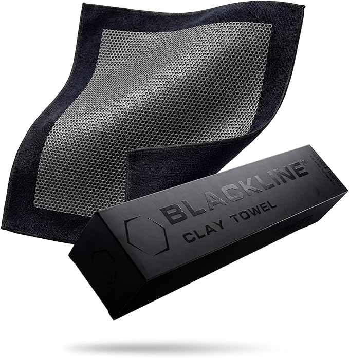 Blackline Clay Towel - Auto Detailing Synthetic Clay Towel - Decontaminate Paint and Glass for Smooth Washing - Great and Effective for Car, Truck, SUV - 12" x 12"