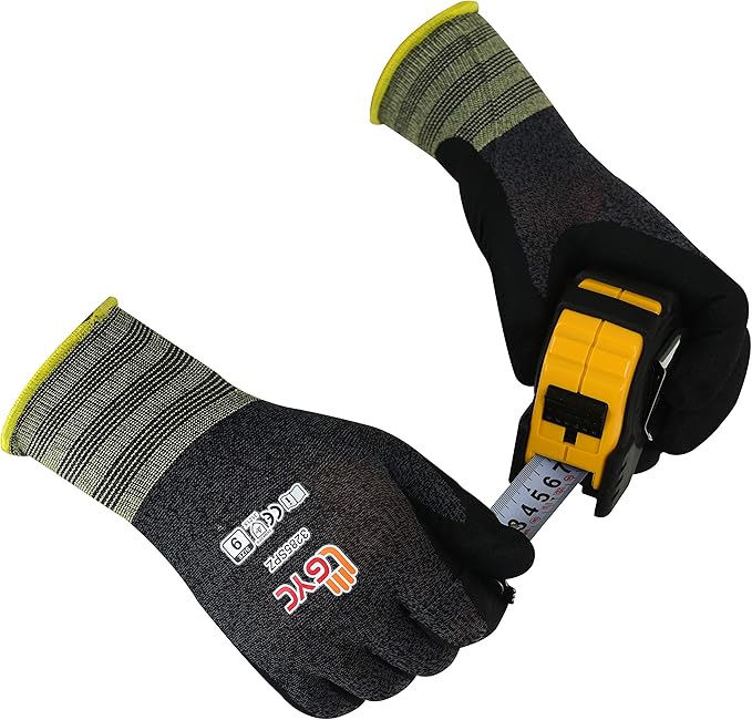 GYC Gloves, Sanitized, DIY Gardening, Super Slim Water-based PU ECO Micro Finish Safety Work Gloves - 10 Pairs Pack - Comfortable Grip, Anti-Slip (3285SPZ / SIZE 8 - Medium)