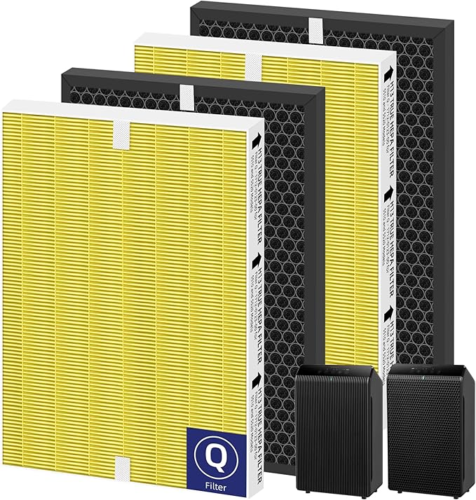 5510 5520 5530 HEPA Pet Care Air Purifier Filter Q Replacement for Winix 5510 5520 5530 Plasmawave Air Purifier H13 True HEPA Carbon Filter,# 1712-0123-00,2 Combon Set