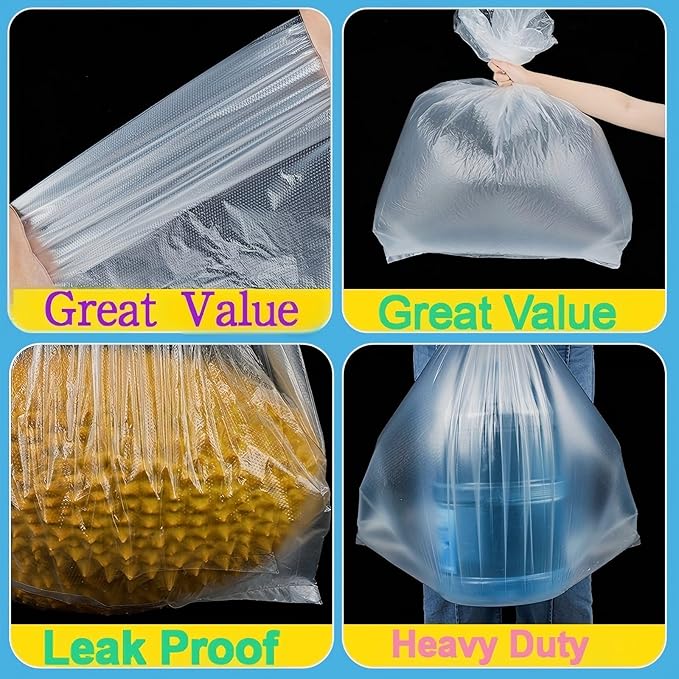30-35 Gallon Heavy Duty Trash Bags - 100 Count, Extra Thick & Leak-Proof Contractor Garbage Bags for Kitchen, Outdoor, Lawn Leaf, Office, Restaurant, Commercial Use | 32x39 Inches (80x100cm)