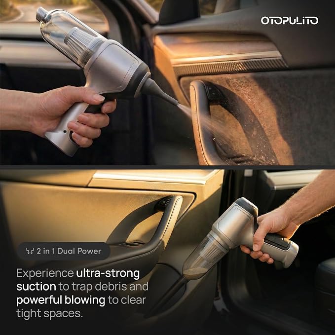 Handheld Car Vacuum Cordless, Portable Mini Vacuum for Detailing | Gift for Car Guy, High-Power Suction, Long Battery Life, Rechargeable
