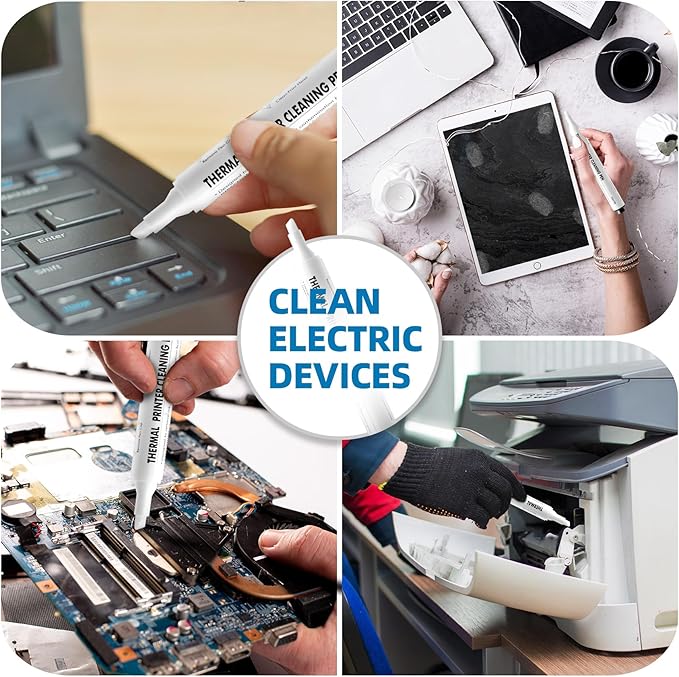 Thermal Printer Cleaning Pen, Universal Thermal Print Head Cleaning Kit for POS & Card Printer, Thermal Receipt (6PCS)