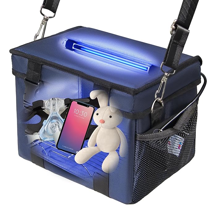 UV Sanitizer Box, 12L Portable Sanitizing and Cleaning Machine with 3-Level Timer, Foldable UV Cleaner Box for Toys, Mask, Towel, Key, UV Cleaning Machine Ozone Free