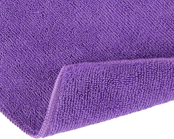 Restaurantware Clean Tek Professional 16 x 16 Inch Cleaning Cloths 100 Lint Free Microfiber Towels - Highly Absorbent Non Abrasive Purple Microfiber Cleaning Rags Reusable For All Purpose Use