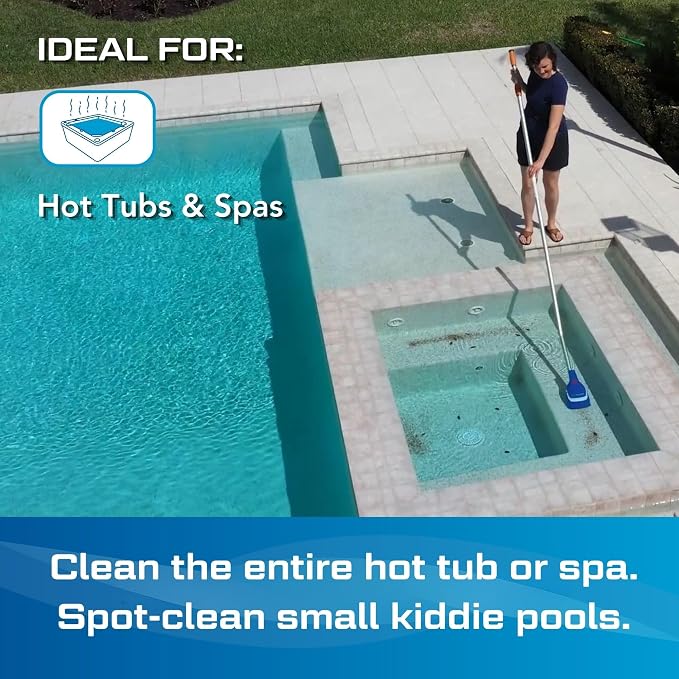 NEW 2026 Pool Blaster Aqua Broom Recharge G2 - Cordless Spa & Hot Tub Vacuum, Integrated One-Piece Design, Double Debris Capacity, Rechargeable Lithium-Ion, 40 Min Runtime
