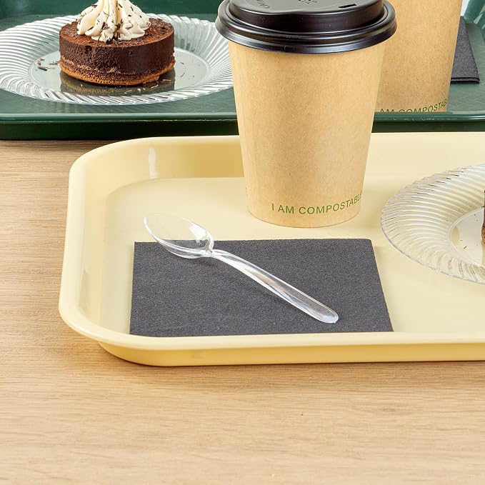 Restaurantware Moderna 5.5 Inch Disposable Spoons 250 Recyclable Small Dessert Spoons - Crack-Resistant For All Types Of Meals Clear Plastic Plastic Spoons