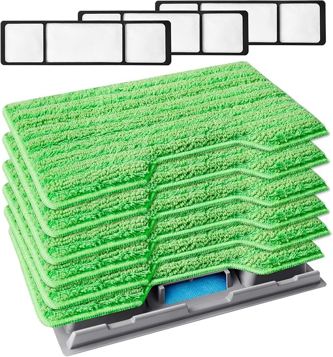 KEEPOW Reusable Mop Replacement Pads Compatible with Shark Vac Mop VM252 VM200 VC205 VM250 /QM250 VM190 VM200P12, Washable Vacuum Mop Pad Refills, Upgraded Design of Dirt Chamber