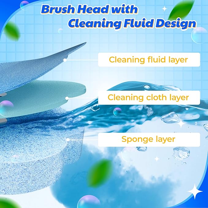 Toilet Bowl Wand Refills - 30 Count Disposable Replacement Brush Heads, Household Bowl Cleaners Refill Pads, Toilet Sponge Brush Scrubbers Cleaning Supplies for Home Washing Bathroom Bathtub