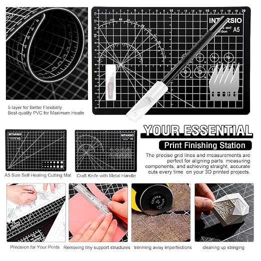 52-in-One 3D Printer Tools Kit, Professional 3D Printer Accessories & Maintenance Set for All FDM/SLA Printers, Deburring Tool, 3D Printer Nozzles, Scrapers, Files Set, PTFE Tube Cutter, Storage Bag