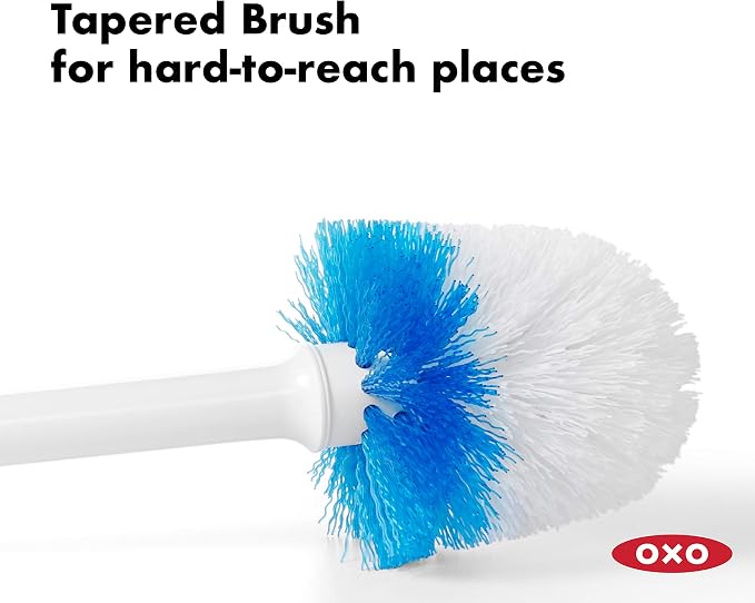 OXO Good Grips Compact Toilet Brush & Canister Bundle - Gray and White
