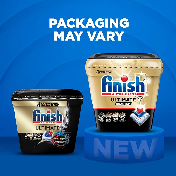 Finish Ultimate Quantum Dishwasher Pods, New & Improved Formula, Dishwasher Detergent Dish Soap, Removes Burnt-On & Dried-On Stain, Degreasing & Scrubbing Power, Fresh Scent, 70 Count