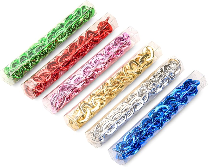Passed colorfast test,Large Plastic Chain Necklace, 2 Pack / 4 Pack Optional,Hip-hop Rapper Big Chunky Fake Necklace , Super long Detachable, Non-fading Party Clothing Plastic Jewelry Necklace Decoration, Women and Men.