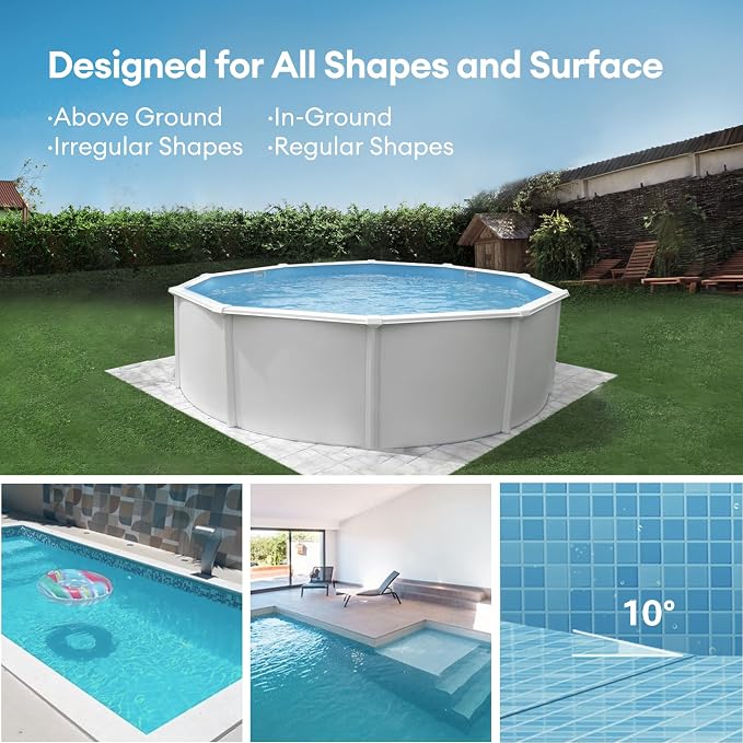 Ultenic Cordless Robotic Pool Cleaner with Dual-Motor Suction, Pool Vacuum for Above & In-Ground Pool up to 850 Sq.ft., 90 Mins Long Runtime, Fast Charging, Self-Parking＆2.5L Large Filter Baskert, Red