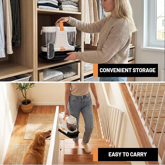 Starrybot Portable Carpet & Upholestery Cleaner Machine for Pets, Spot, Stain,Couch Cleaner Machine with 18Kpa Powerful Suction,Car/Auto Detailer(white)