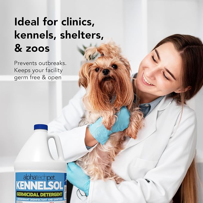 ATP KennelSol Dog Crate Cleaner & Disinfectant for Kennels, Cages, Floors, Litter Boxes & Hard Surfaces | EPA-Registered, Kills Bacteria & Viruses, Parvo Disinfectant | 128 Fl Oz - 4 Count