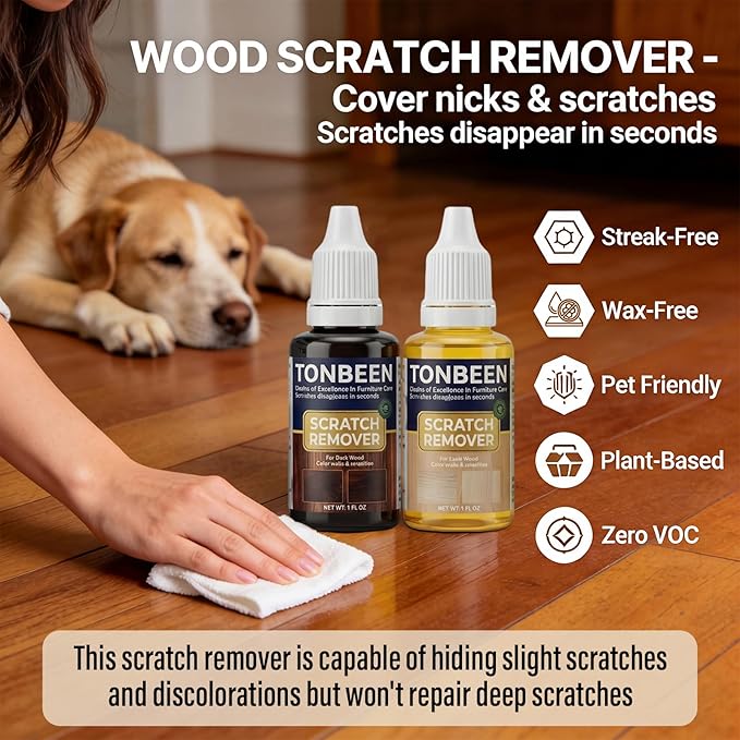 Wood Furniture & Floor Scratch Remover Repair Kit,12 PCS Professional Hardwood Furniture Cleaner Restore Care Set - Eraser Scratch, Covers Nicks, Scuffs & Dogs, Cats Scratches, Marks & Minor Defects