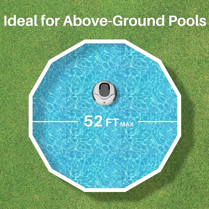 POOLPURE Cordless Robotic Pool Cleaner - Dual 35W Motors, 110Min Runtime, for Above & In-Ground Pools Up to 1000 Sq.Ft, Auto-Parking, Advanced Waterproof Technology 2026