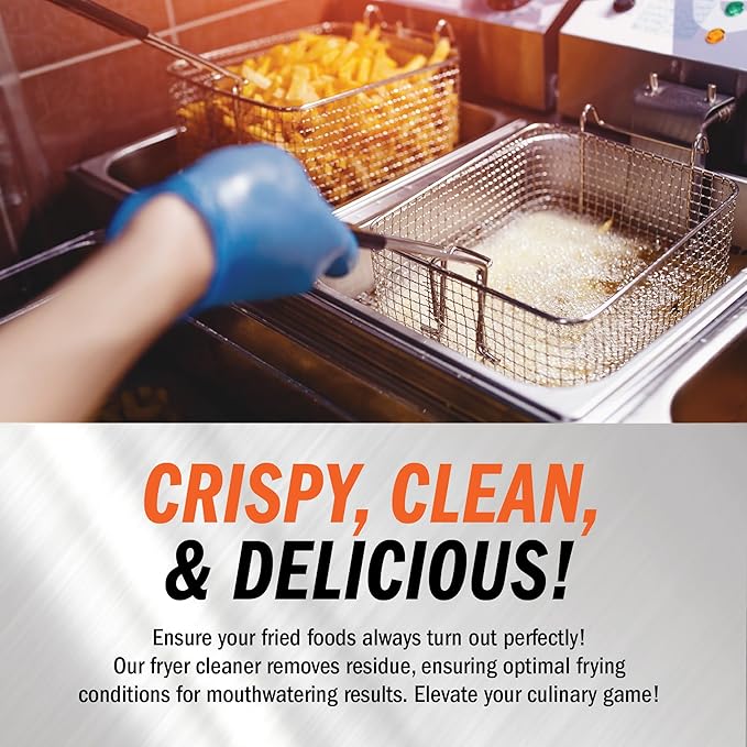 Fryer Cleaner - 8-lbs - Fryer Boil Out - Contains 21 Cleanings - Concentrated Powder - Commercial Strength - Removes Burnt On Organics - Deep Fryer Cleaner