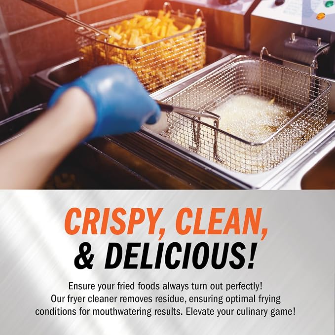 Fryer Cleaner - 8-lbs (Pack of 2) - Fryer Boil Out - Contains 42 Cleanings - Concentrated Powder - Commercial Strength - Removes Burnt On Organics - Deep Fryer Cleaner
