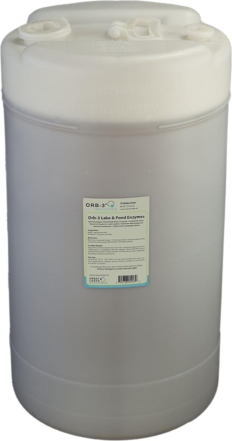 Orb-3 Lake and Pond Enzyme for Maintenance, 15-Gallon Drum