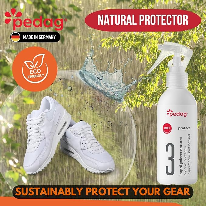 pedag Organic Protector - Natural Waterproof your Shoes, Shoe Protector Spray - Sustainably Shields Materials from Dirt & Moisture, Odorless, Biodegradable, Indoor Use. Odorless.