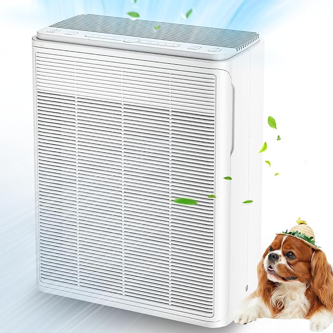 AIUZLK Air Purifiers for Home Large Room Up to 2000 sqft,Powerful 24W Moter,For Pets Dander Hair Smoke Odor Wildfire,0.1 Micron H13 HEPA Filter,22dB Low Noise Bedroom,Room Air Purifiers