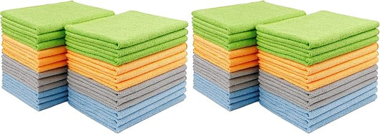 AIDEA Microfiber Cleaning Cloth 48 Pack, Microfiber Towels for Cars, Soft & Absorbent Cleaning Rags, Premium Lint Free Shop Towels for House, Kitchen, Car, 12inx16in