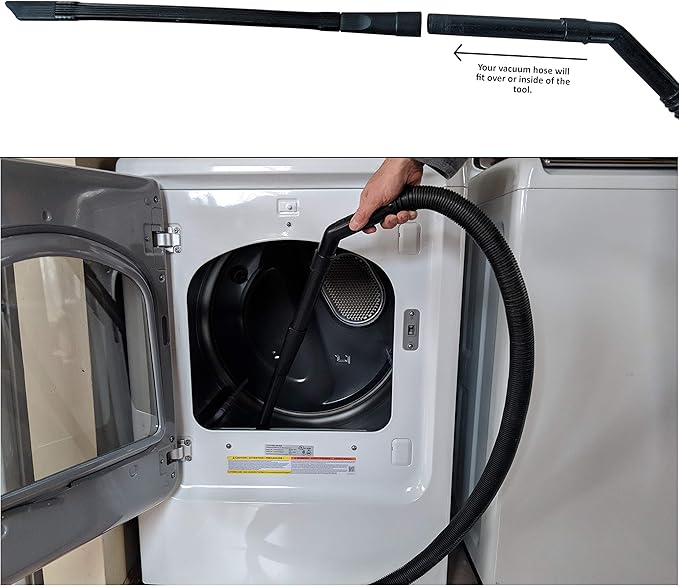 Extended Flexible Crevice Tool Compatible With Miele Vacuums and Shark Rocket Vacuum Cleaners, Long Vacuum Attachment, Crevice Cleaning Tool and Dryer Lint Trap Cleaning Tool