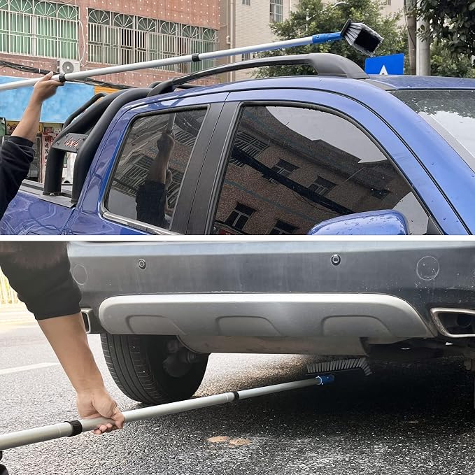 Cargo Retriever Hook, 6 ft Multi-Use Grabber Reach Tool with Debris & Snow Broom, Telescoping Pull Pole for Pickup Truck Bed, Heavy Duty Truck Bed Accessories